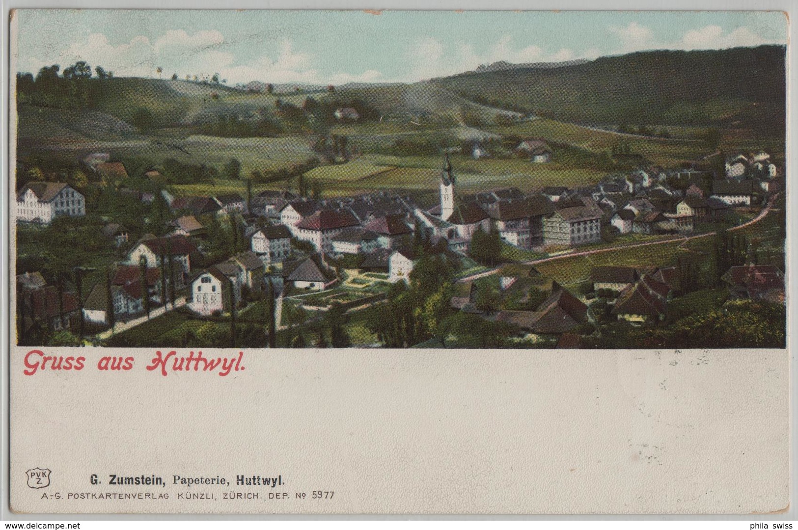 Gruss Aus Huttwil - Gesamtansicht - Photo: Carl Künzli No. 5977 - Autres & Non Classés