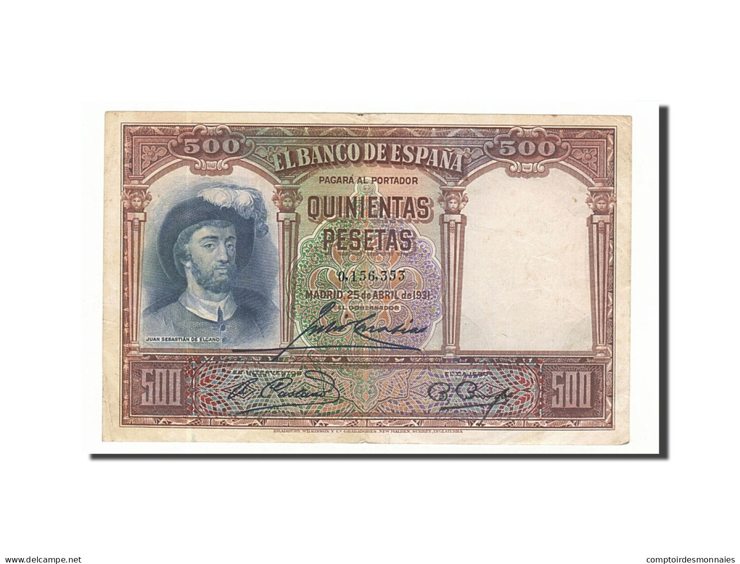 Billet, Espagne, 500 Pesetas, 1931, 1931-04-25, KM:84, TTB - 500 Peseten