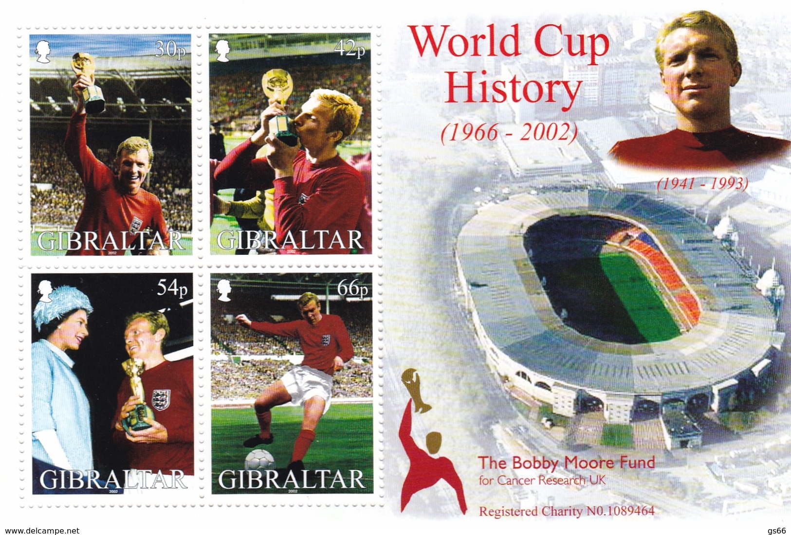 Gibraltar, 2002, 1006/09 Block 50, Fußball-Weltmeisterschaft, Japan Und Südkorea. MNH **, - Gibraltar