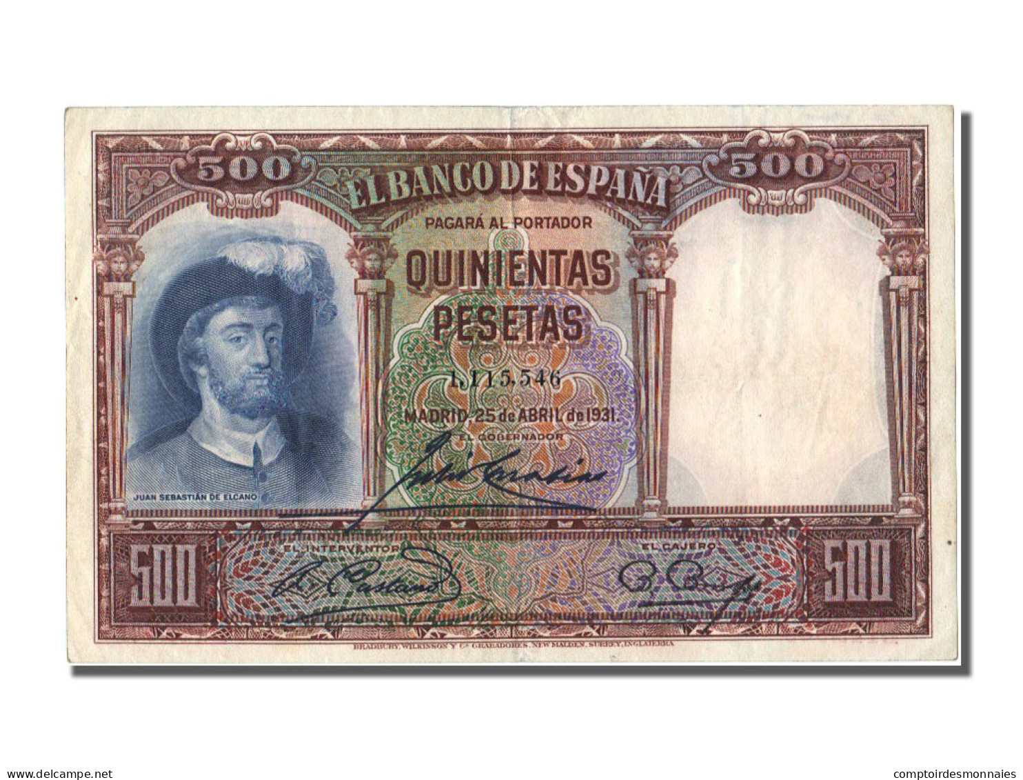 Billet, Espagne, 500 Pesetas, 1931, 1931-04-25, KM:84, TTB+ - 500 Peseten