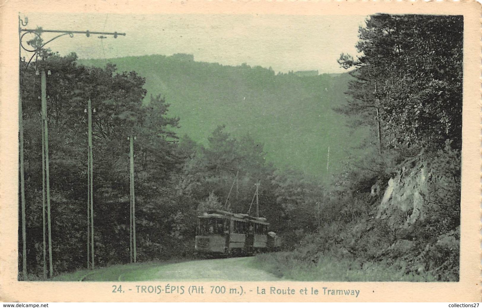 68-TROIS-EPIS- LA ROUTE ET LE TRAMWAY - Trois-Epis