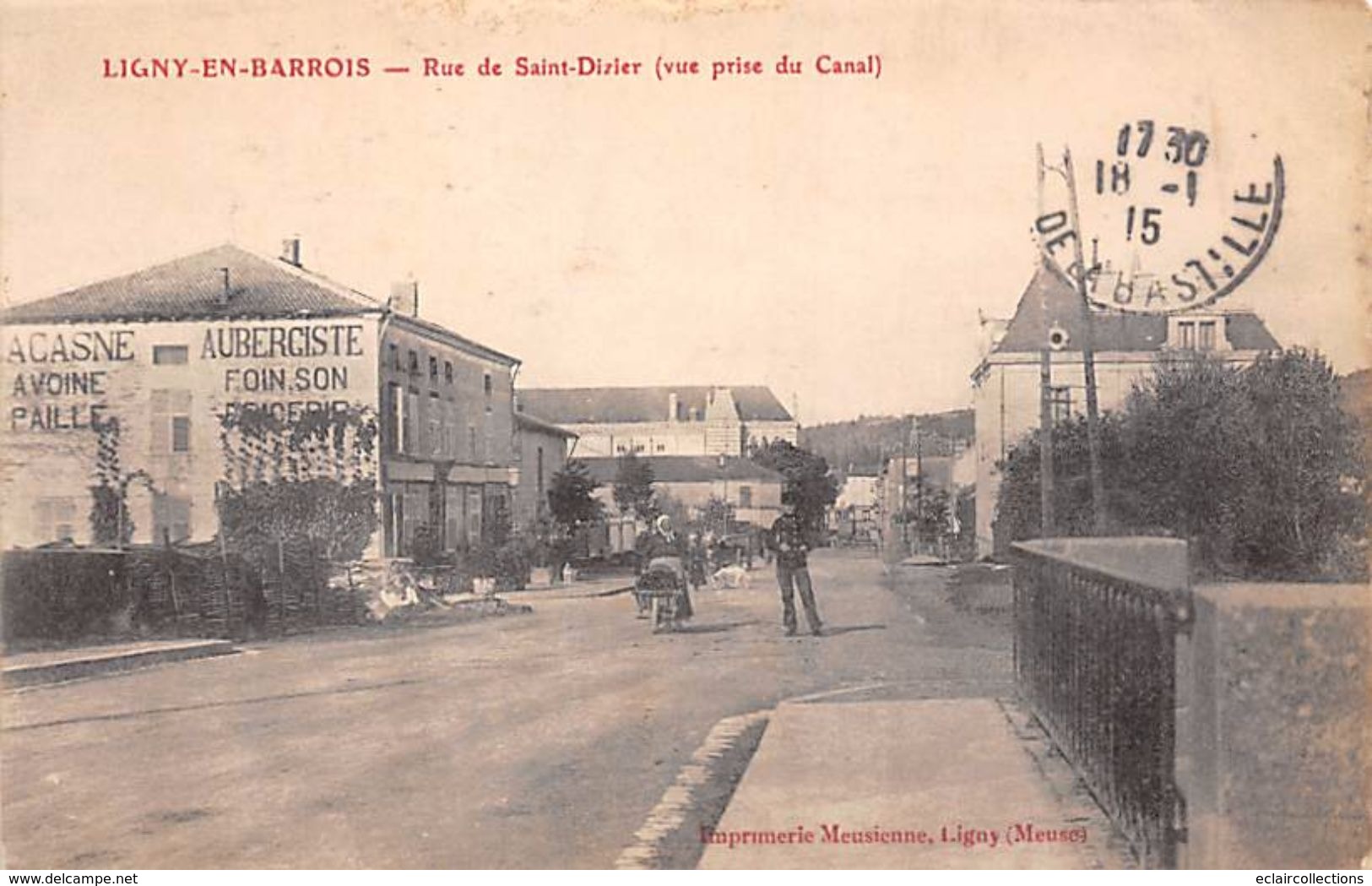 Ligny En Barrois   55    Rue De St Dizier .   Hôtel        (En Partie Décollée  Voir Scan) - Ligny En Barrois