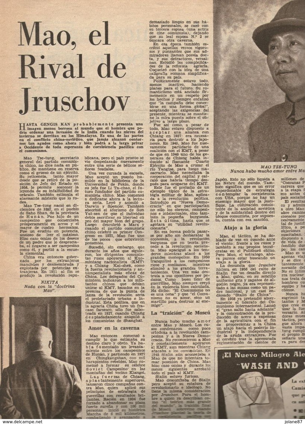 REVUE    ERCILLA   CHILE     SANTIAGO DU CHILI    ABRIL 1963    N° 1456   JUAN XXIII   JANGO GOULART     MAO - [1] Hasta 1980