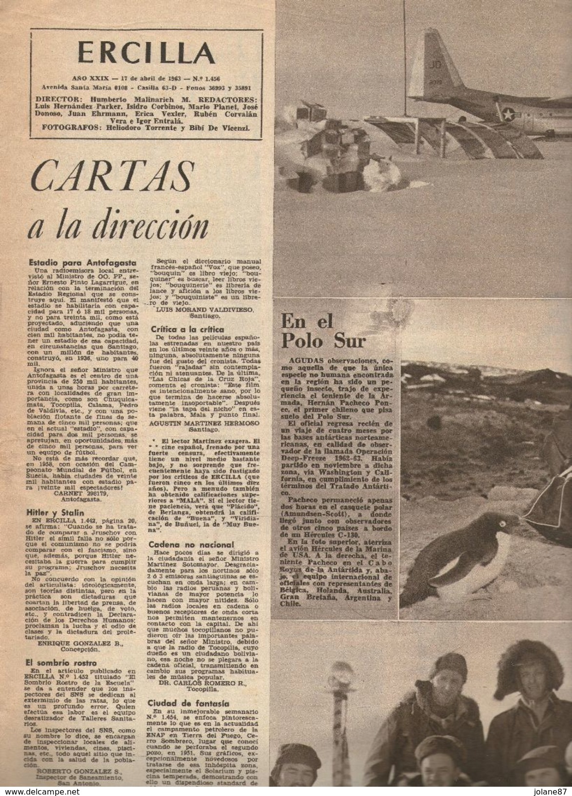 REVUE    ERCILLA   CHILE     SANTIAGO DU CHILI    ABRIL 1963    N° 1456   JUAN XXIII   JANGO GOULART     MAO