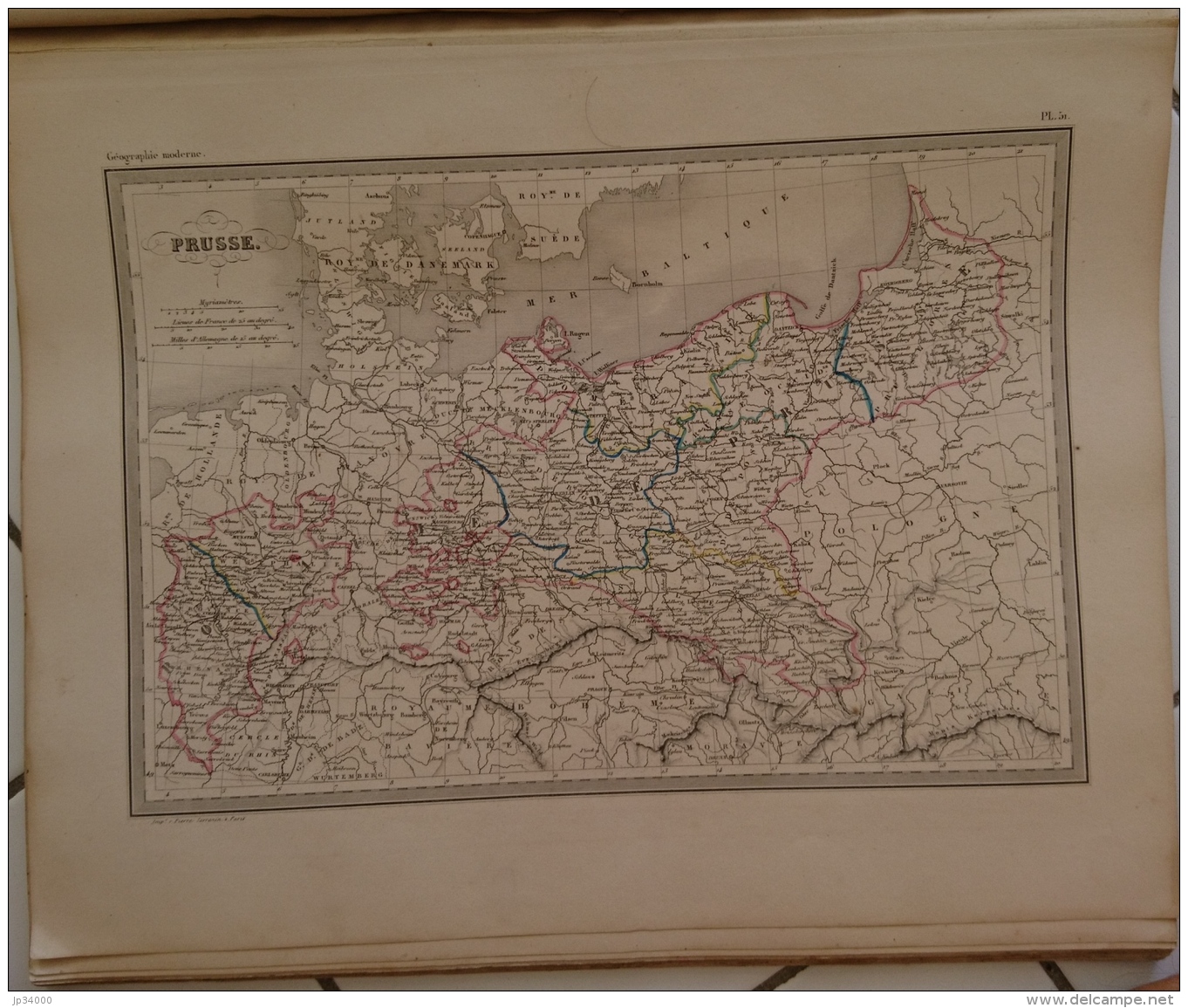 CARTE GEOGRAPHIQUE ANCIENNE:  PRUSSE (garantie Authentique. Epoque 19 Eme Siecle) - Cartes Géographiques