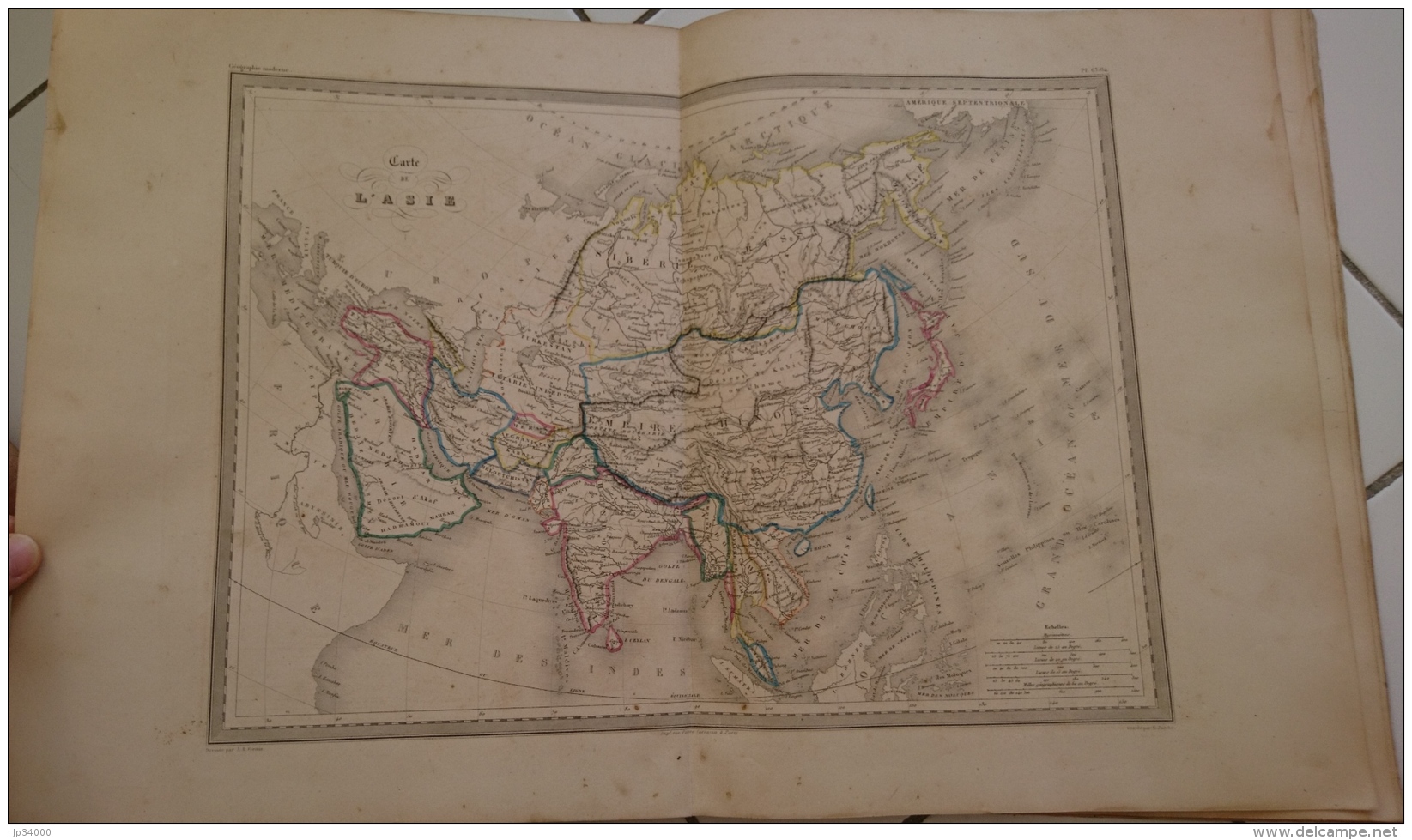 CARTE GEOGRAPHIQUE ANCIENNE: CARTE DE L'ASIE (garantie Authentique. Epoque 19 Eme Siecle) - Cartes Géographiques