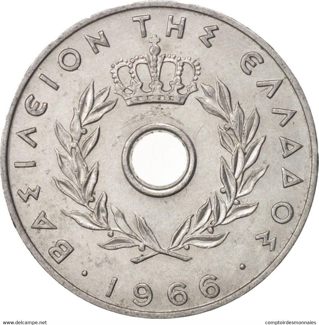 Monnaie, Grèce, 20 Lepta, 1966, SUP, Aluminium, KM:79 - Grèce