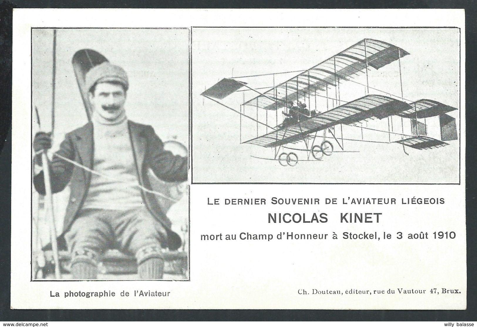 +++ CPA - Dernier Souvenir De L'Aviateur Liégeois NICOLAS KINET ....STOCKEL 1910 - Aviation Avion   // - Woluwe-St-Pierre - St-Pieters-Woluwe