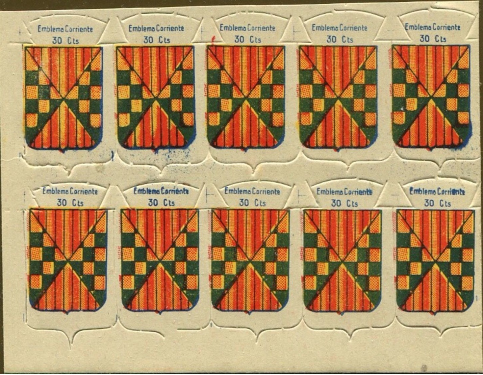 Emblema  De   BALAGUER   Hoja   De  30 Ctms  ( 10 Emblemas )-X54 - Otros & Sin Clasificación