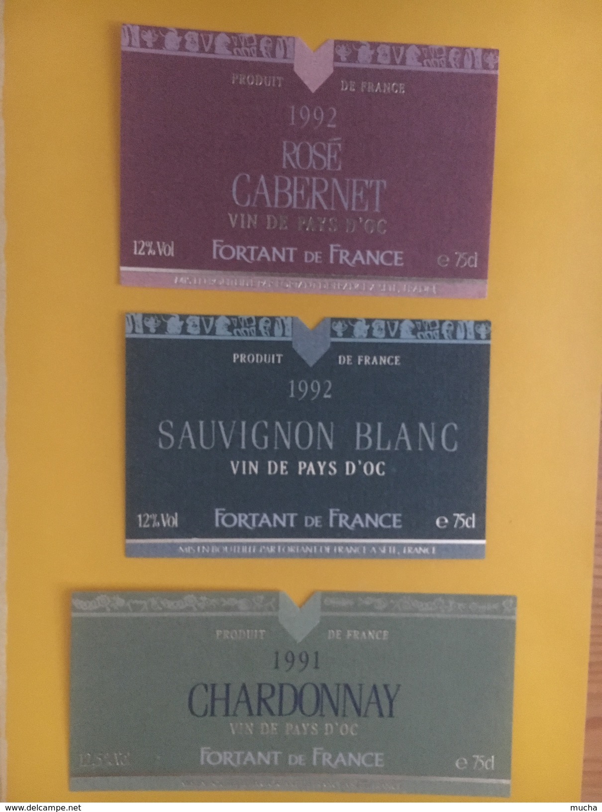4323 - Fortant De France Vin De Pays D'Oc 6 étiquettes 1991 - 1992 - Vin De Pays D'Oc