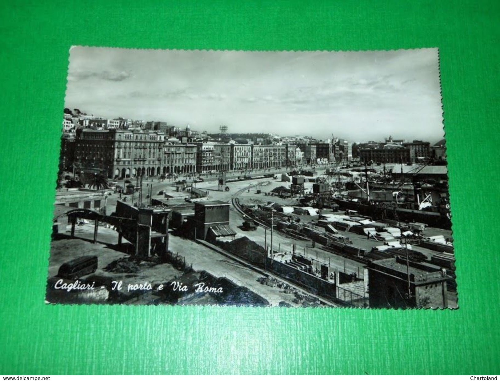 Cartolina Cagliari - Il Porto E Via Roma 1955 Ca - Cagliari