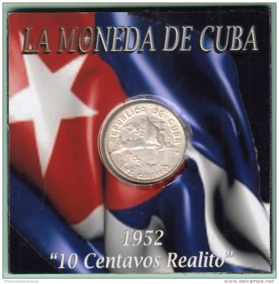 1952-MN-118 CUBA REPUBLICA. KM 23. SILVER. 10c. 1952. 50 ANIV REPUBLICA. INGENIO LA DEMAJAGUA. XF. - Kuba