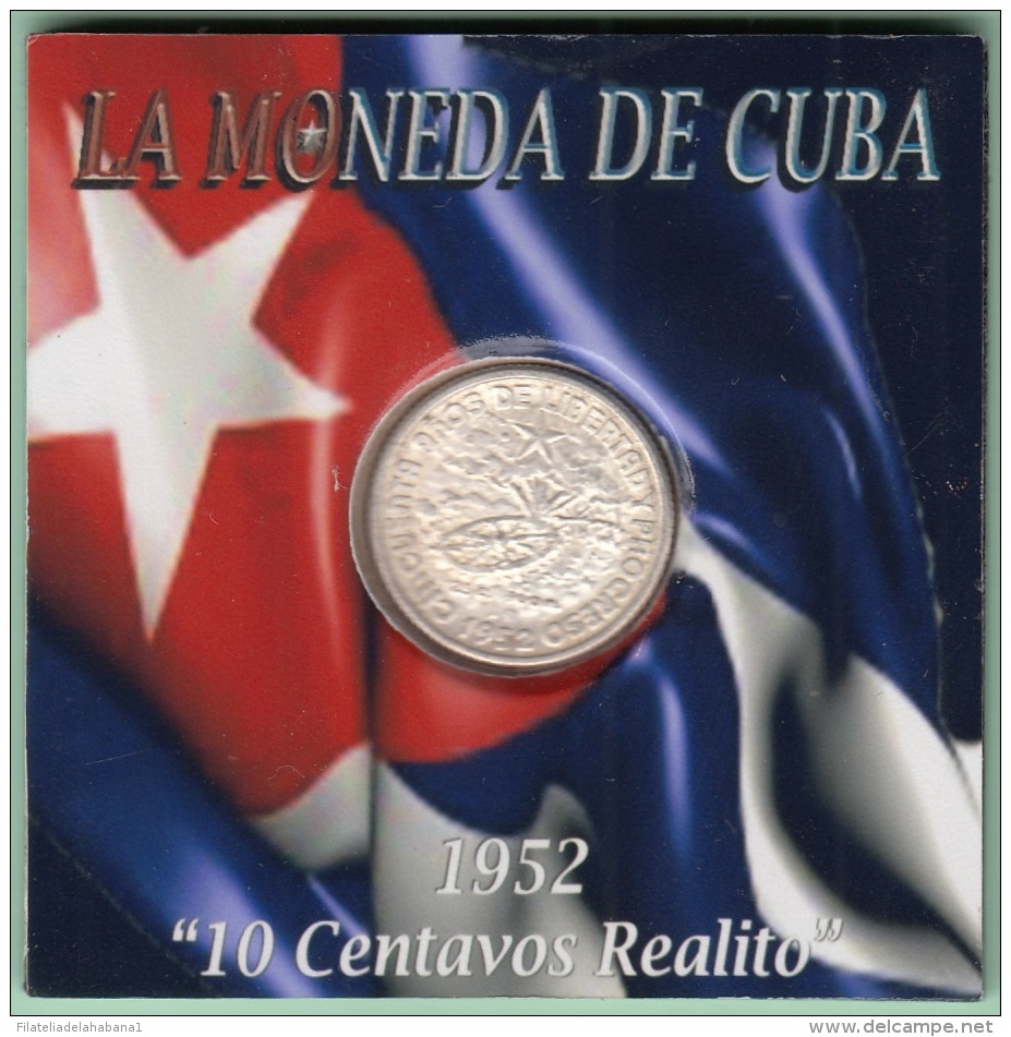 1952-MN-118 CUBA REPUBLICA. KM 23. SILVER. 10c. 1952. 50 ANIV REPUBLICA. INGENIO LA DEMAJAGUA. XF. - Cuba