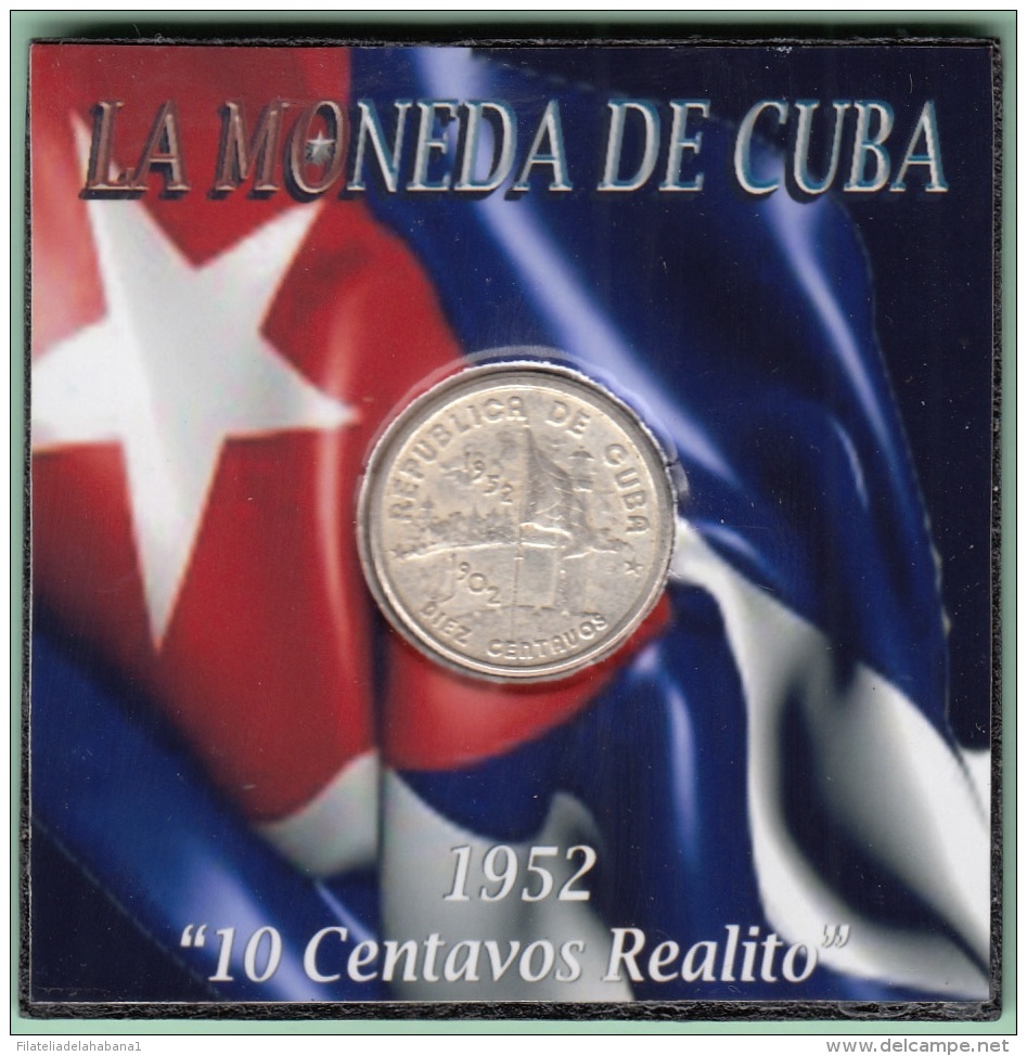 1952-MN-120 CUBA REPUBLICA. KM 23. SILVER. 10c. 1952. 50 ANIV REPUBLICA. INGENIO LA DEMAJAGUA. XF. - Cuba