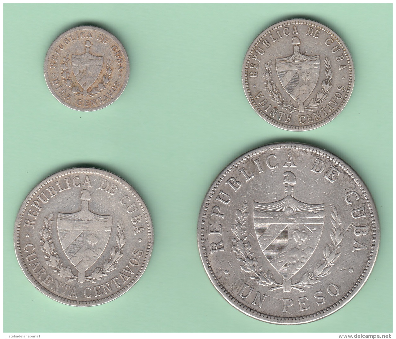 BK-SET-150 CUBA SPECIAL BOOK SILVER 1915 COMPLETE SET 10c-1 PESO. STAR TYPE. - Cuba