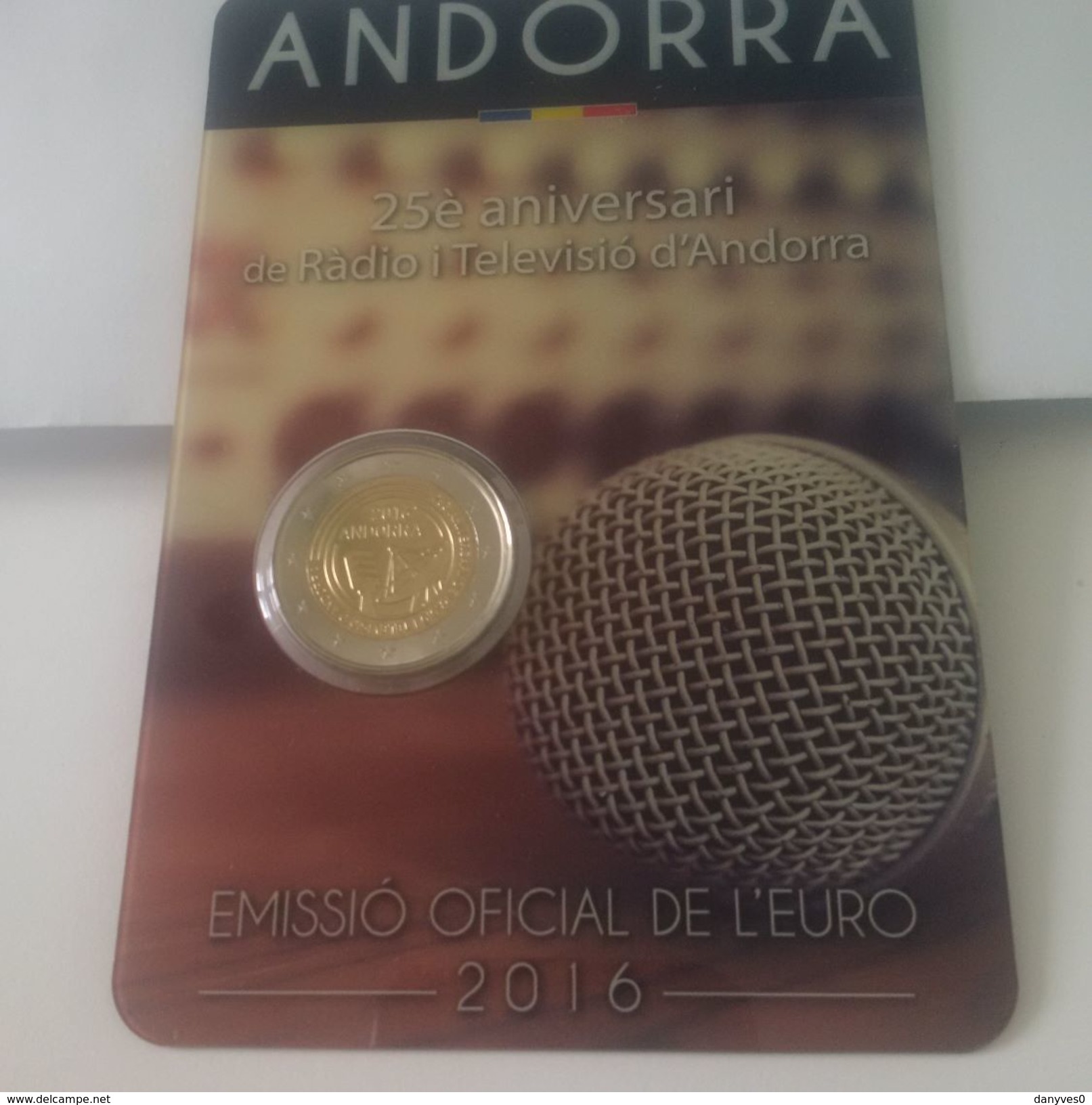 Pièce Commémorative 2 Eur Andorre 2016 "  25 ème Anniversaire  De La Radio Et Télévision " - Andorra