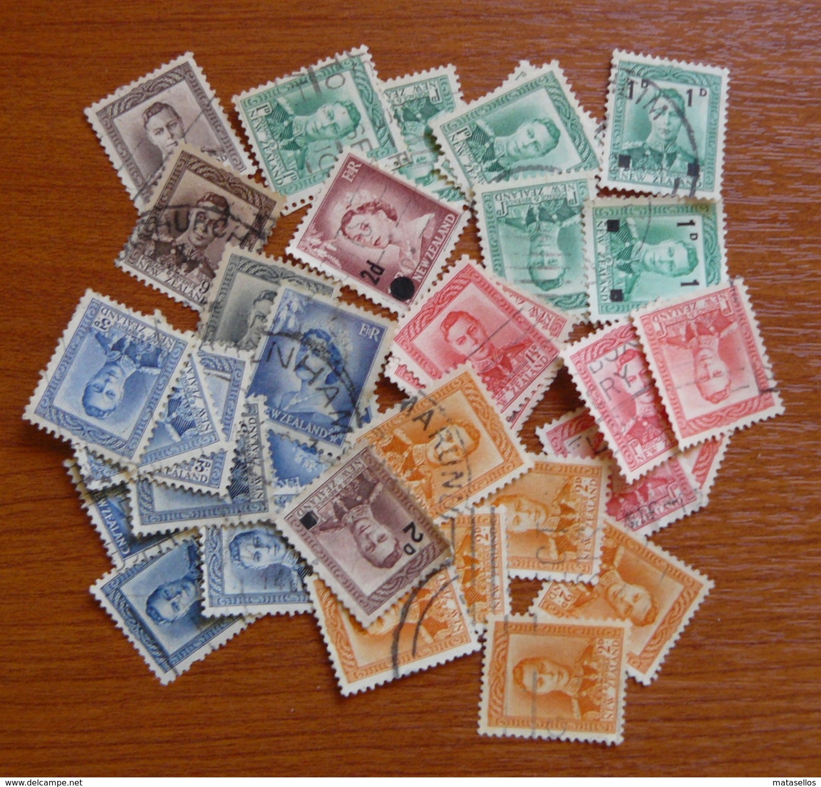 Stamps New Zealand Old - Estampillas De Nueva Zelanda Antiguas - Collections, Lots & Séries