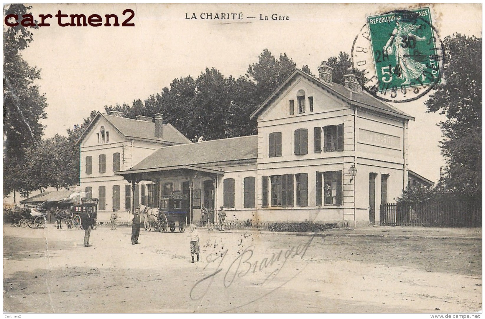 ARDENNES CHARLEVILLE CACHET LIEU DE DESTINATION ENVAHI MARCOPHILIE GUERRELA CHARITE-SUR-LOIRE LA GARE - Militaria