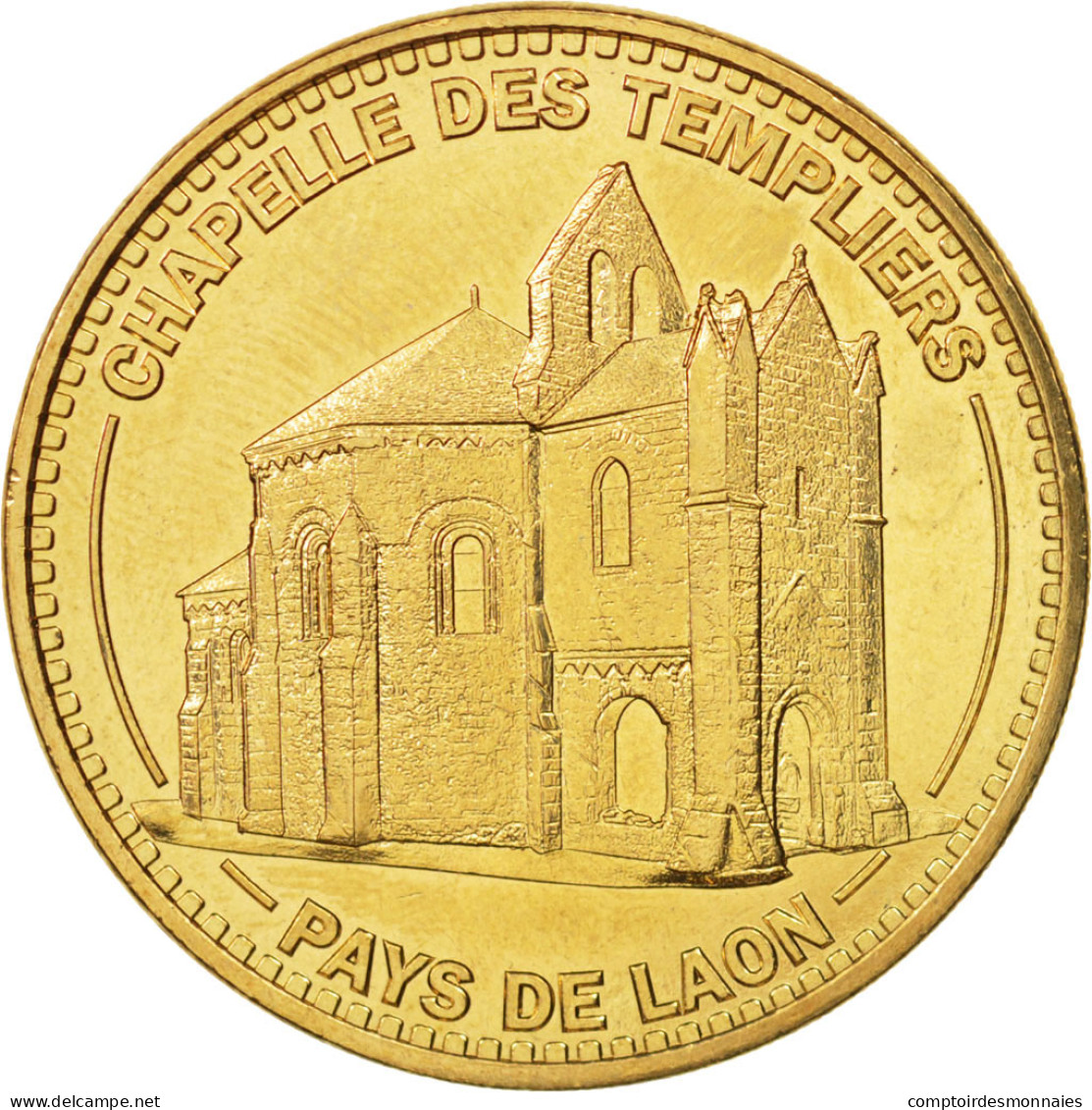 France, Jeton, Jeton Touristique, 02/ Chapelle Des Templiers, Laon, Arts & - Other & Unclassified