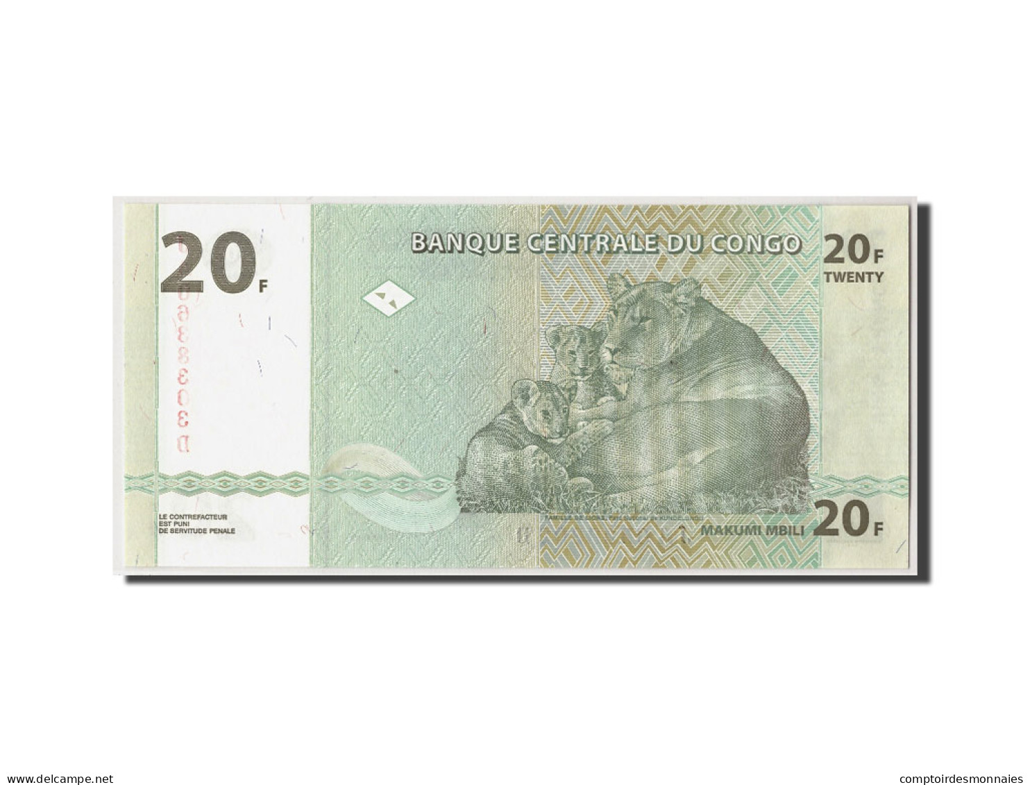 Billet, Congo Democratic Republic, 20 Francs, 2003, 2003-06-30, KM:94a, NEUF - República Democrática Del Congo & Zaire