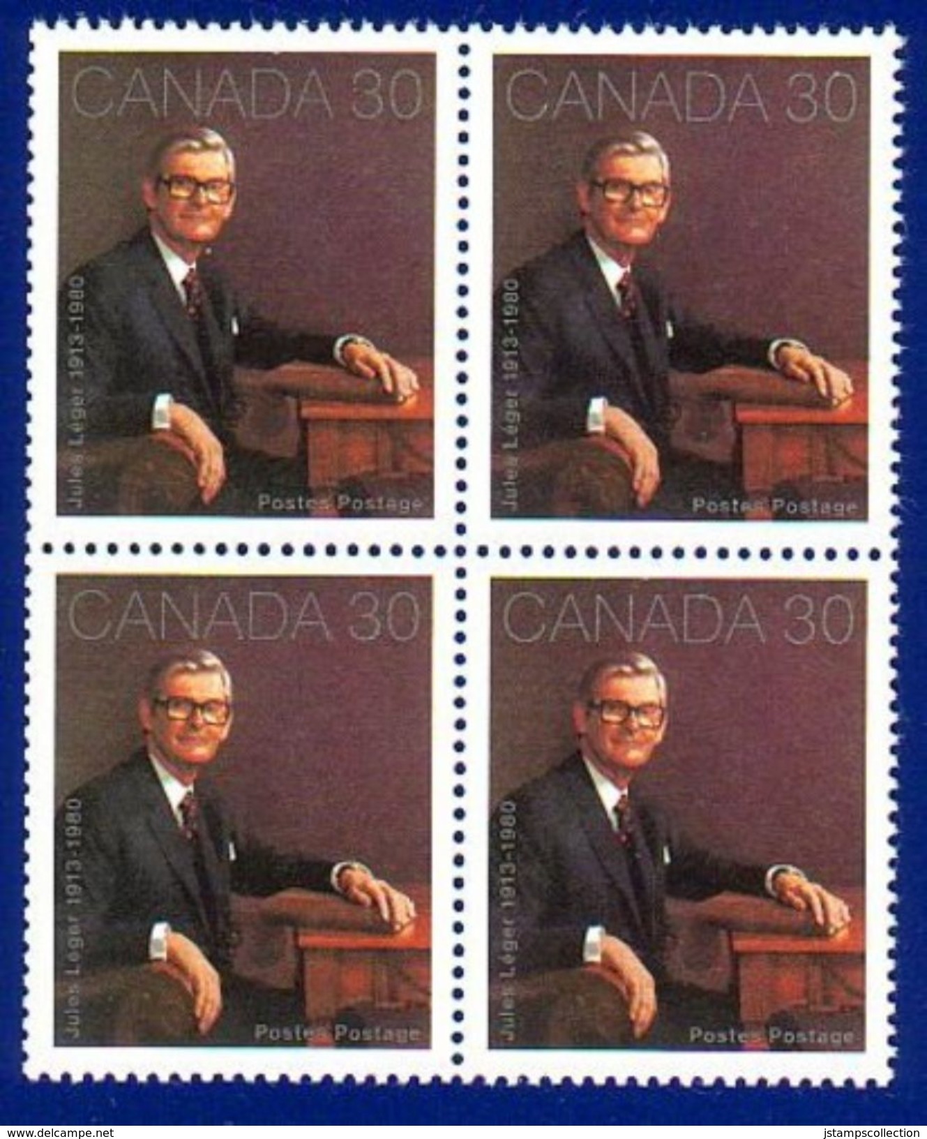 Canada 1982 Jules Leger (#914) Block 4 Stamps MNH ! - Nuevos