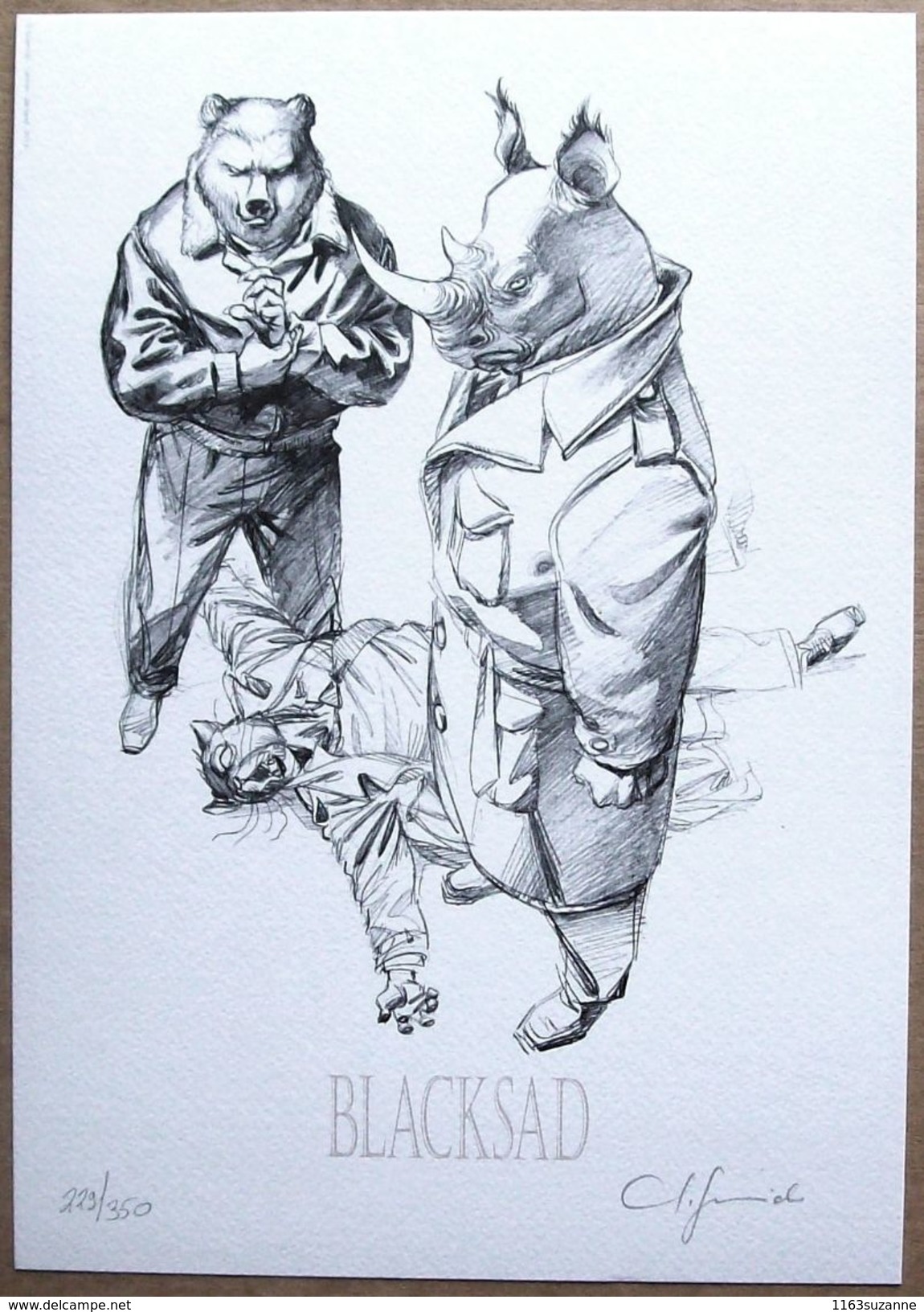 XL Ex-libris Numéroté Et Signé Par JUANJO GUARNIDO : BLACKSAD - Tome 1 (Quelque Part Entre Les Ombres) - Illustrateurs G - I