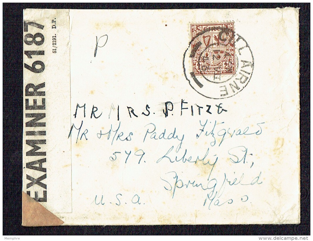 1943  Lettre Pour Les USA - Censure Américaine - Storia Postale