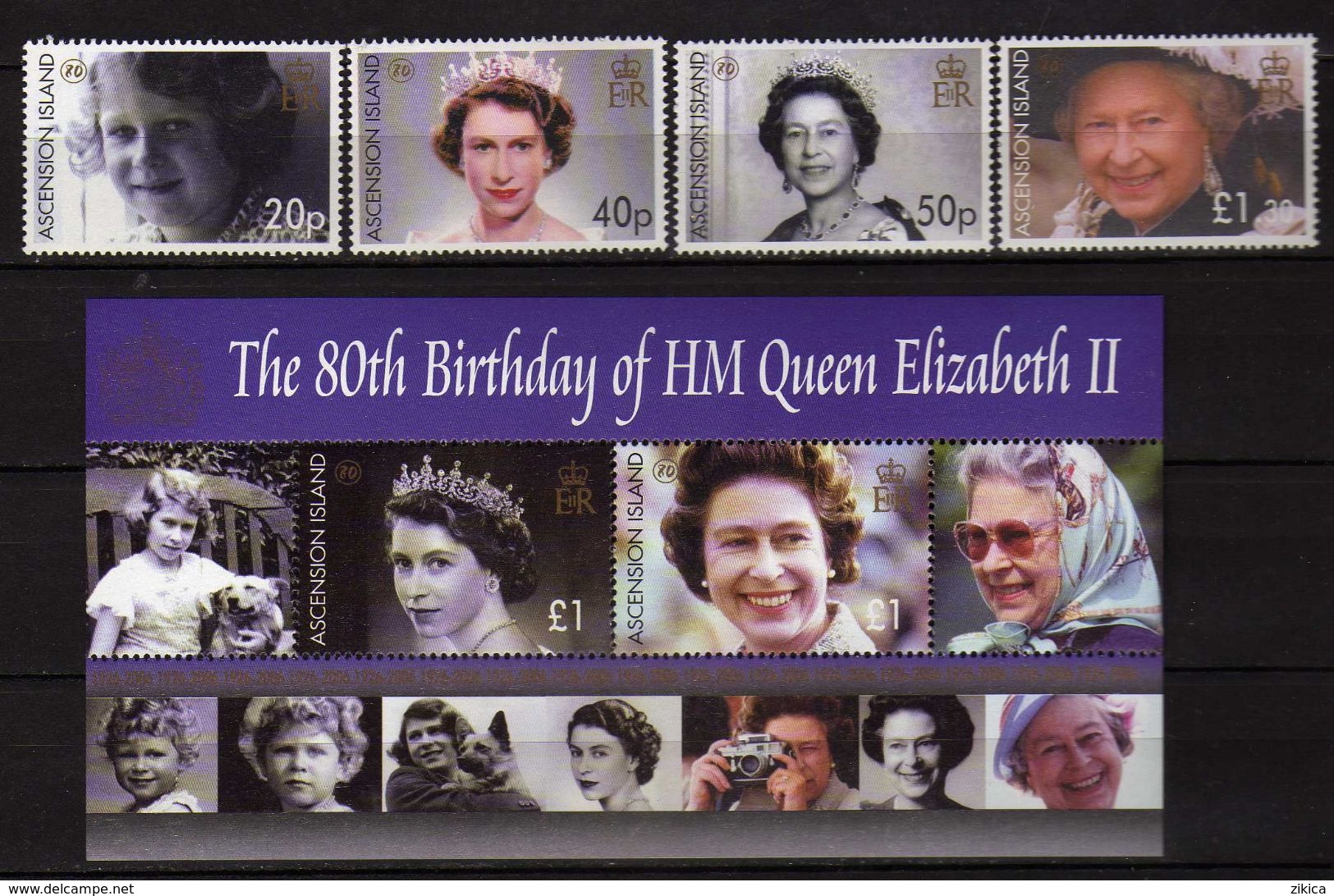 Ascension 2006 The 80th Anniversary Of The Birth Of Queen Elizabeth II.stamps And S/S.  MNH - Ascension