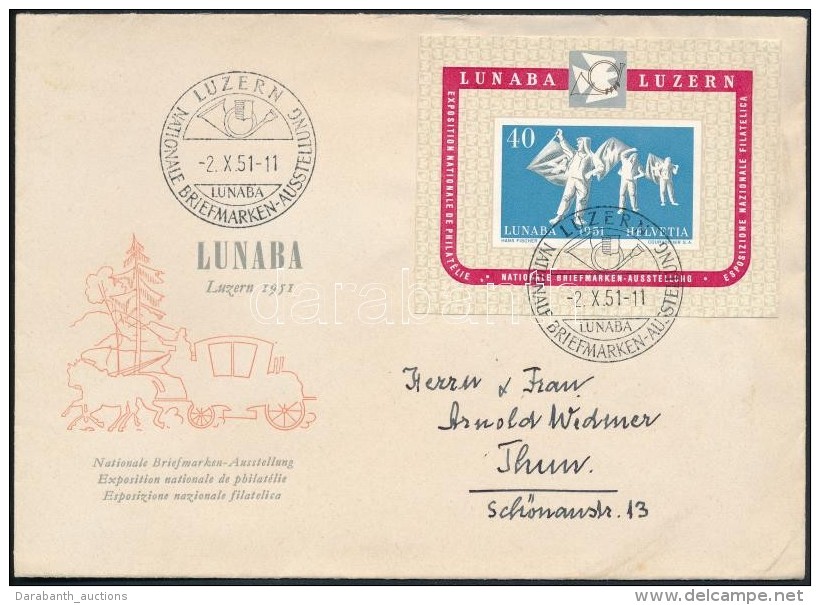 1951 LUNABA B&eacute;lyegki&aacute;ll&iacute;t&aacute;s Blokk Lev&eacute;len /LUNABA Stamp Exposition Block On... - Sonstige & Ohne Zuordnung