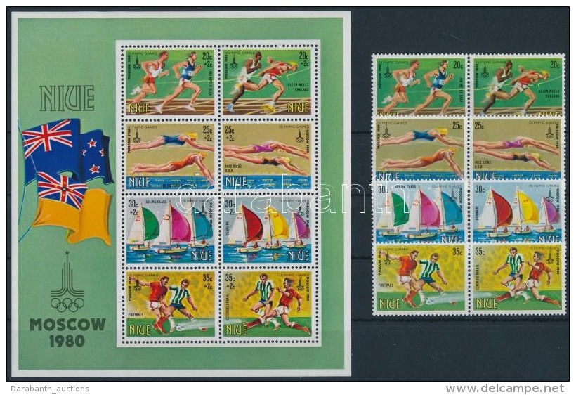 ** 1980 Ny&aacute;ri Olimpia, Moszkva Sor P&aacute;rokban Mi 358-365 + Blokk 38 - Sonstige & Ohne Zuordnung