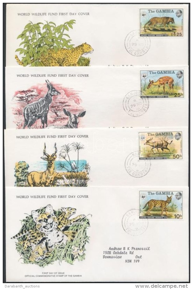 1976 WWF: Abuko Nemzeti Park Sor Mi 332-335 4 Db FDC-n - Sonstige & Ohne Zuordnung