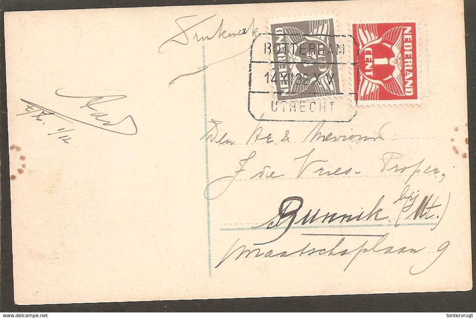 Blokstempel. Rotterdam-Utrecht XV . SP 1. 1/2 Cent Lebeau! - Storia Postale