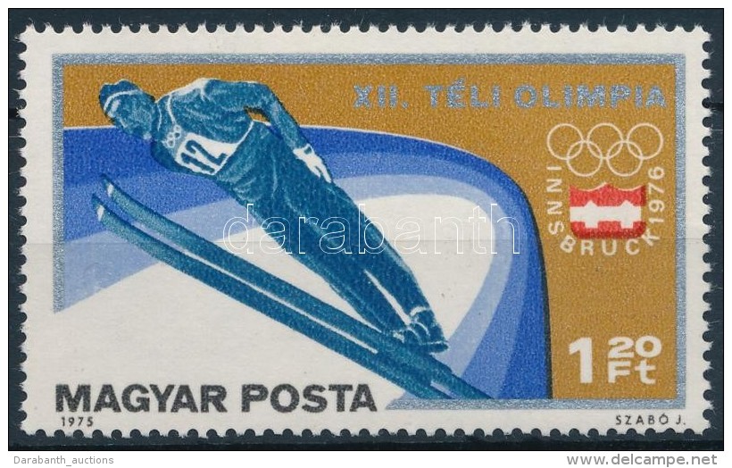 ** 1975 T&eacute;li Olimpia 1,20Ft Eltol&oacute;dott Piros Sz&iacute;mnyomattal - Other & Unclassified