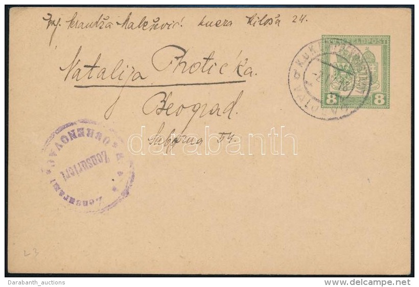 1918 T&aacute;bori Posta LevelezÅ‘lap / Field Postcard 'EP VALJEVO B' - Sonstige & Ohne Zuordnung