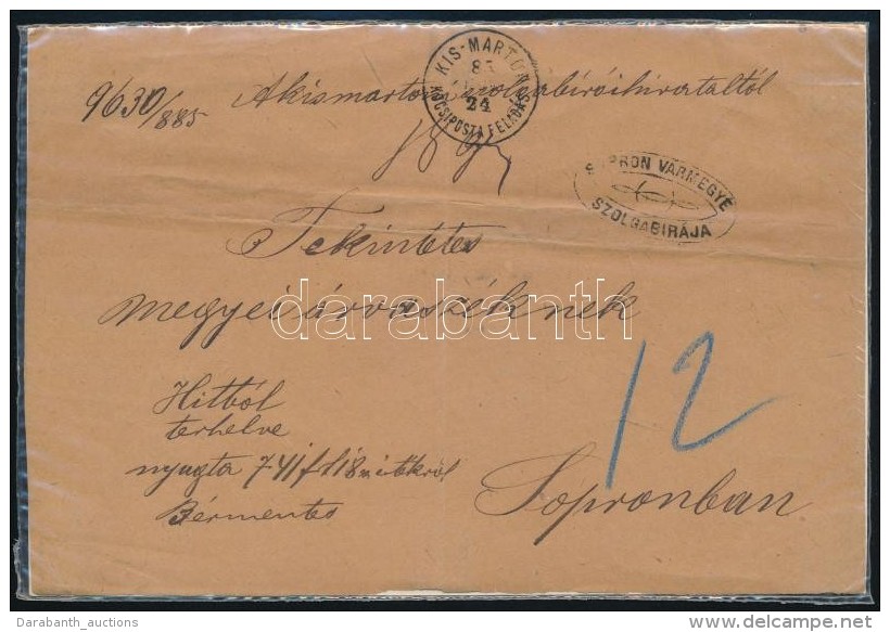 1885 Lev&eacute;l ElÅ‘lap 'KIS-MARTON / KOCSIPOSTA FELAD&Aacute;S' - Sonstige & Ohne Zuordnung