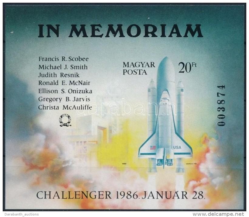 ** 1986 In Memoriam Challenger V&aacute;gott Blokk (4.500) - Other & Unclassified
