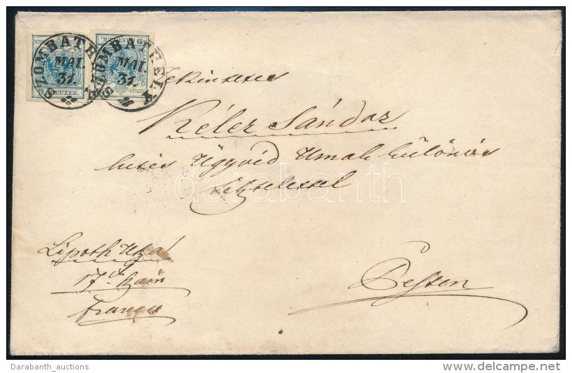 1853 2 X 9kr 2. S&uacute;lyfokozat&uacute; 3. Z&oacute;n&aacute;s Lev&eacute;len, Luxus Darab! / 2 X 9kr On 3rd... - Altri & Non Classificati