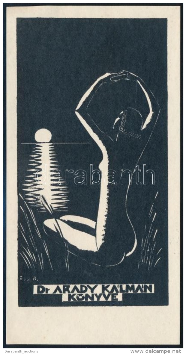 G&aacute;borj&aacute;ni Szab&oacute; K&aacute;lm&aacute;n (1897-1955): Erotikus Ex Libris. Fametszet, Pap&iacute;r,... - Sonstige & Ohne Zuordnung