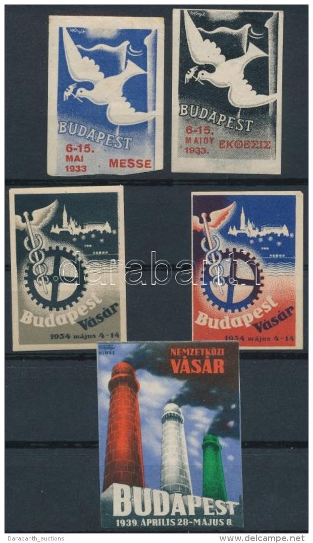 1933-1939 5 Db Klf Budapest V&aacute;s&aacute;ri Lev&eacute;lz&aacute;r&oacute; - Unclassified