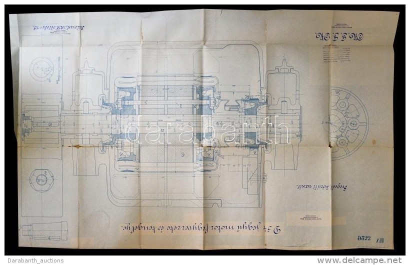 1909 Magyar Siemens-Schuckert MÅ±vek D54 JegyÅ± Motor Fegyverzete &eacute;s Tengelye, Tervrajz Korabeli... - Unclassified