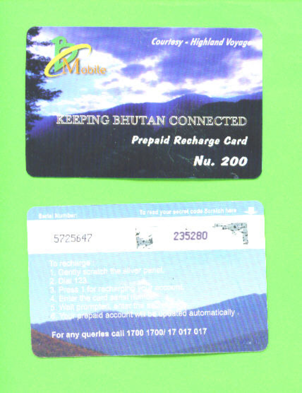 BHUTAN - Remote Phonecard As Scan - Bhoutan