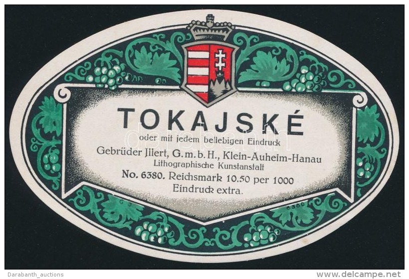 Cca 1920-1930 Tokajsk&eacute;, Tokaji Borc&iacute;mke, Italc&iacute;mke-minta, Cseh Nyelven, Magyar... - Advertising