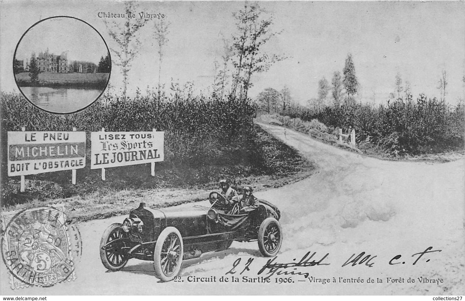 72-VIBRAYE- CIRCUIT DE LA SARTHE, VIRAGE A L'ENTREE DE LA FÔRET DE VIBRAYE - Vibraye