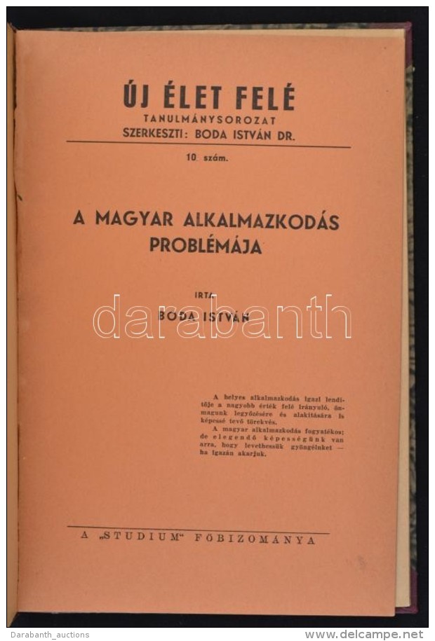 Boda Istv&aacute;n (1894-1979):A Magyar Alkalmazkod&aacute;s Probl&eacute;m&aacute;ja. &Uacute;j &eacute;let... - Ohne Zuordnung
