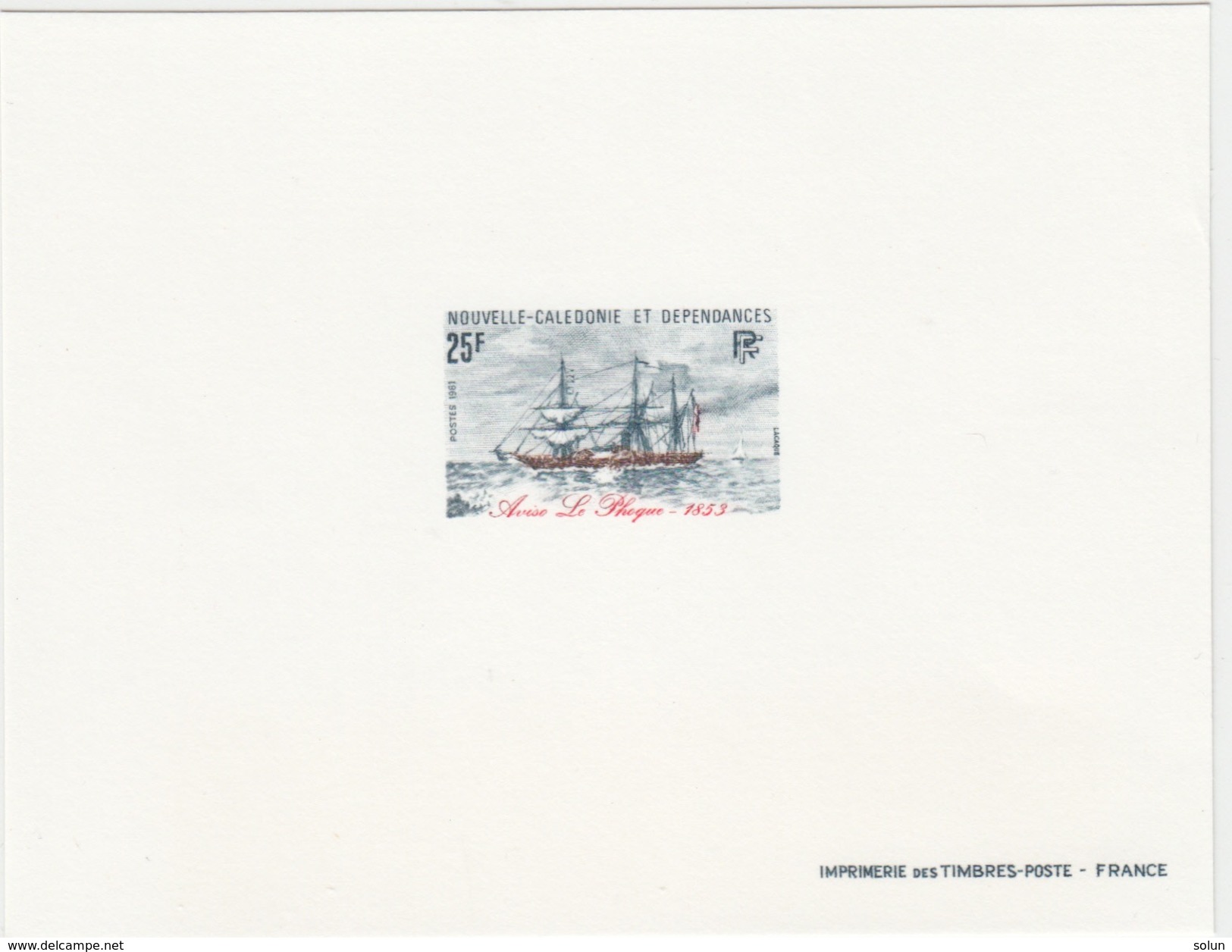 NEW CALEDONIA 1981 SHIPS   DELUXE PROOF - Sin Dentar, Pruebas De Impresión Y Variedades