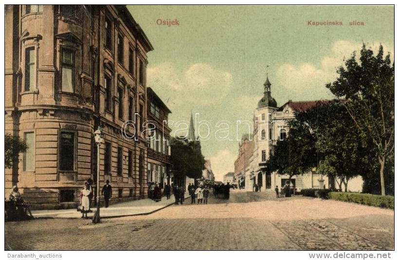 T3 Esz&eacute;k, Esseg, Osijek; Kapucinus Utca / Kapucinska Ulica / Street View (&aacute;zott / Wet Damage) - Ohne Zuordnung