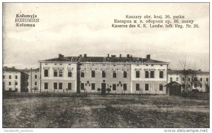 T1/T2 Kolomyja, Kolomea; Koszary Obr. Kraj. 36. Putku / Kaserne Des K. K. Landw. Inft. Reg. Nr. 36. / Military... - Ohne Zuordnung