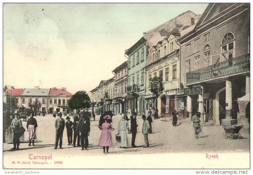 * T3 Ternopil, Tarnopol; Rynek / Market, Street View, The Shops Of Salomon Leinberg, M. Peller, Markus W. Bard (Rb) - Ohne Zuordnung