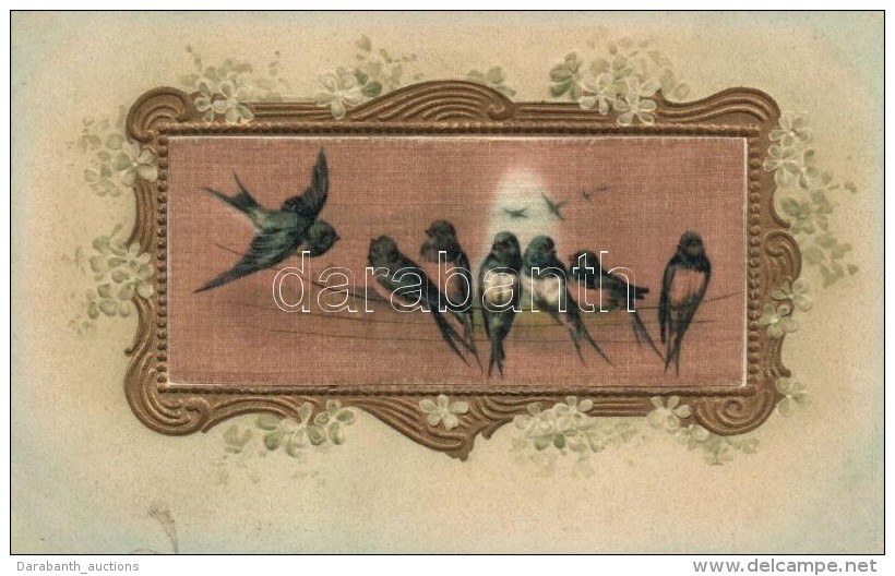 ** T2 Swallows, Emb. Litho Silk Card - Unclassified