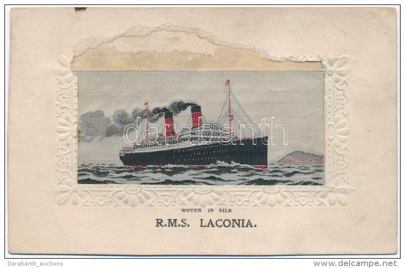 ** T4 RMS Laconia. Woven In Silk. Silk Card (cut) - Ohne Zuordnung